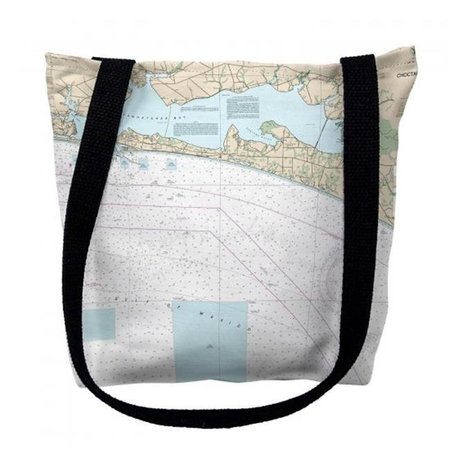 BETSY DRAKE Betsy Drake TY11388DEM 16 x 16 in. Choctawhatchee Bay Florida Nautical Map Tote Bag - Medium TY11388DEM